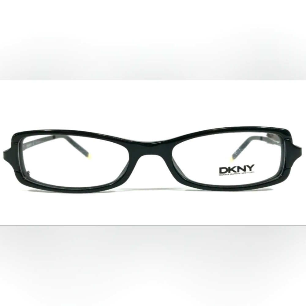DKNY DY4507 3001 Eyeglasses Frames Black Rectangular Horn Rim 50-17-135 - Picture 1 of 7